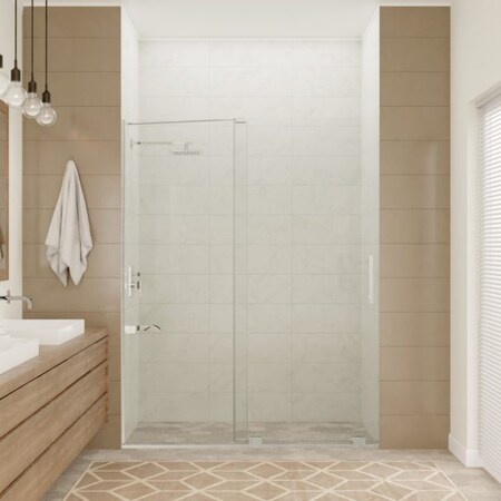Anzzi Longboat 60" x 76" Semi-Frameless Shower Door in Brushed Nickel SD-AZ055-01BN